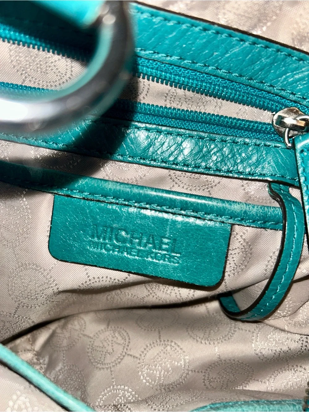 Michael Kors Fallon Medium Satchel in Turquoise/Aqua Color-way.